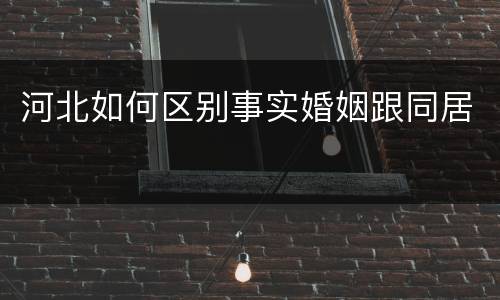 河北如何区别事实婚姻跟同居
