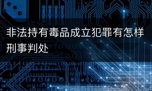 非法持有毒品成立犯罪有怎样刑事判处