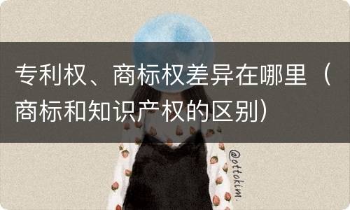 专利权、商标权差异在哪里（商标和知识产权的区别）