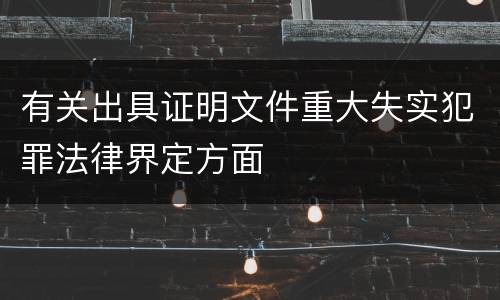 有关出具证明文件重大失实犯罪法律界定方面