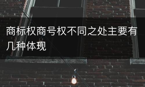 商标权商号权不同之处主要有几种体现