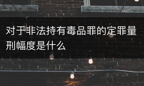 对于非法持有毒品罪的定罪量刑幅度是什么