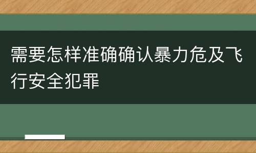 需要怎样准确确认暴力危及飞行安全犯罪