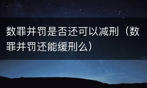 数罪并罚是否还可以减刑（数罪并罚还能缓刑么）