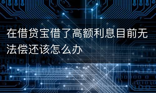在借贷宝借了高额利息目前无法偿还该怎么办