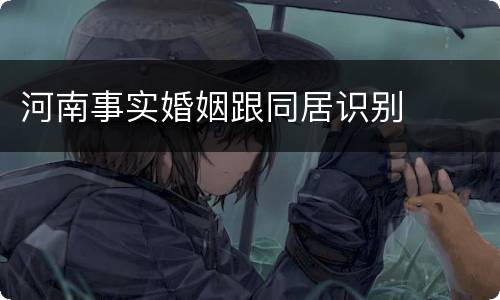 河南事实婚姻跟同居识别