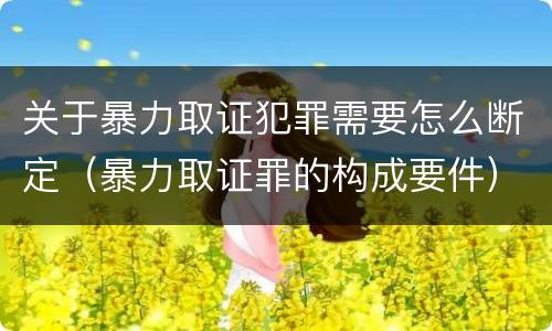 关于暴力取证犯罪需要怎么断定（暴力取证罪的构成要件）