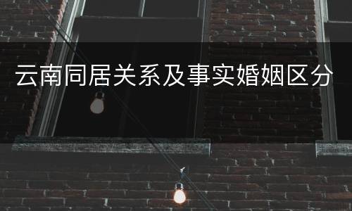 云南同居关系及事实婚姻区分