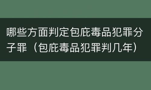 哪些方面判定包庇毒品犯罪分子罪（包庇毒品犯罪判几年）