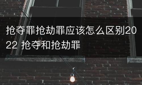 抢夺罪抢劫罪应该怎么区别2022 抢夺和抢劫罪