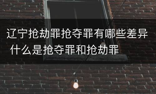 辽宁抢劫罪抢夺罪有哪些差异 什么是抢夺罪和抢劫罪