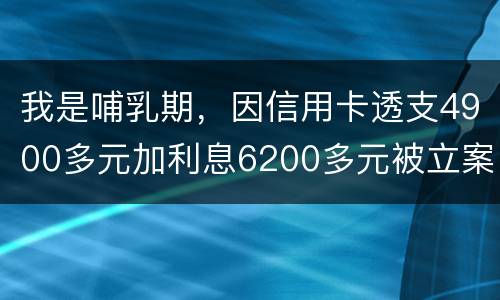 我是哺乳期，因信用卡透支4900多元加利息6200多元被立案侦查了，会被判刑吗