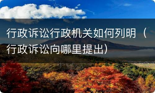 行政诉讼行政机关如何列明（行政诉讼向哪里提出）