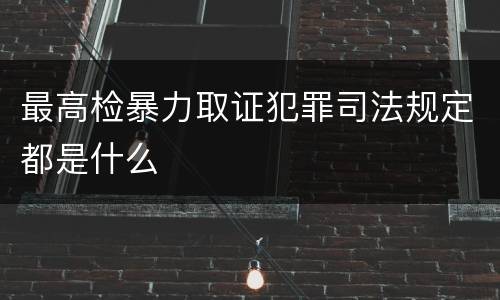 最高检暴力取证犯罪司法规定都是什么