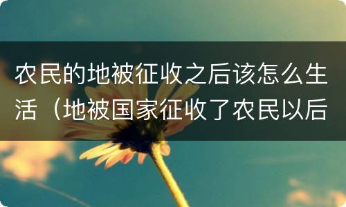 农民的地被征收之后该怎么生活（地被国家征收了农民以后怎么办）