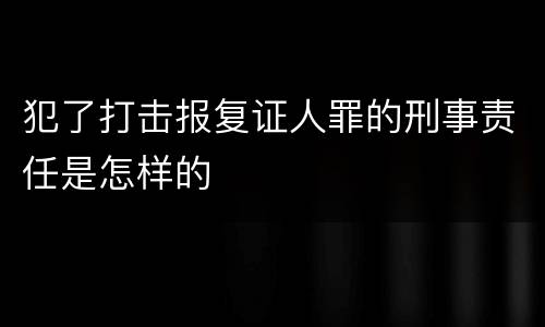 犯了打击报复证人罪的刑事责任是怎样的