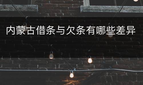 内蒙古借条与欠条有哪些差异