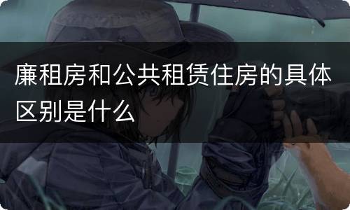 廉租房和公共租赁住房的具体区别是什么