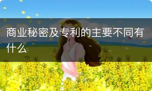 商业秘密及专利的主要不同有什么