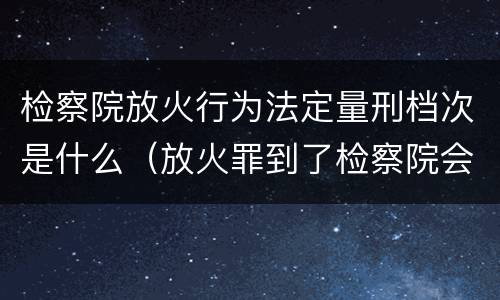 检察院放火行为法定量刑档次是什么（放火罪到了检察院会怎么处理）