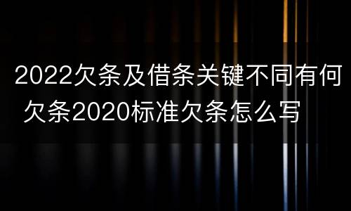 2022欠条及借条关键不同有何 欠条2020标准欠条怎么写