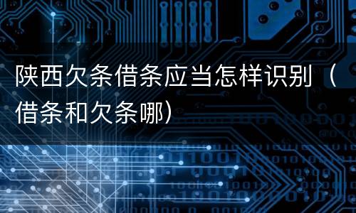 陕西欠条借条应当怎样识别（借条和欠条哪）