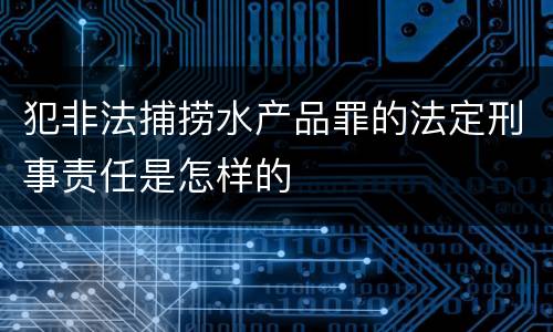 犯非法捕捞水产品罪的法定刑事责任是怎样的