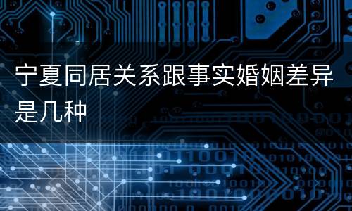 宁夏同居关系跟事实婚姻差异是几种