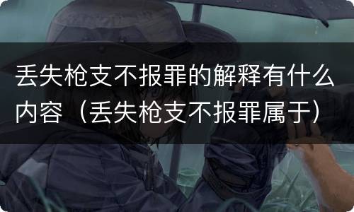 丢失枪支不报罪的解释有什么内容（丢失枪支不报罪属于）