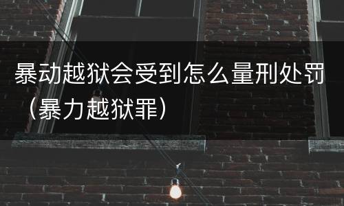 暴动越狱会受到怎么量刑处罚（暴力越狱罪）