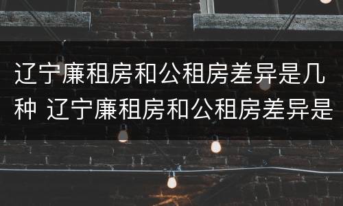 辽宁廉租房和公租房差异是几种 辽宁廉租房和公租房差异是几种情况