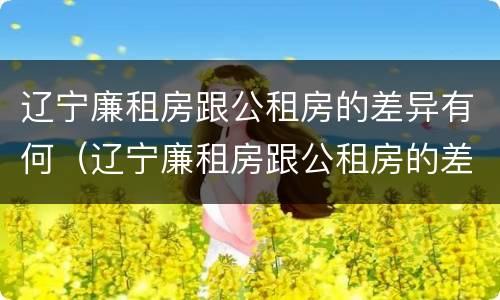 辽宁廉租房跟公租房的差异有何（辽宁廉租房跟公租房的差异有何不同）