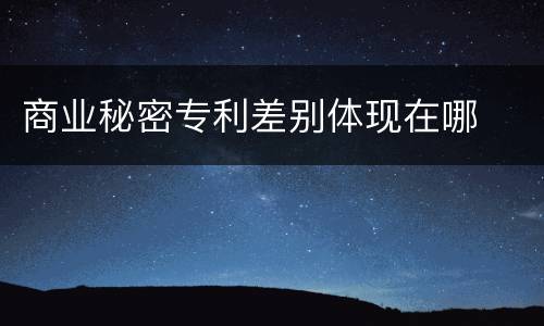 商业秘密专利差别体现在哪