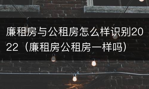 廉租房与公租房怎么样识别2022（廉租房公租房一样吗）