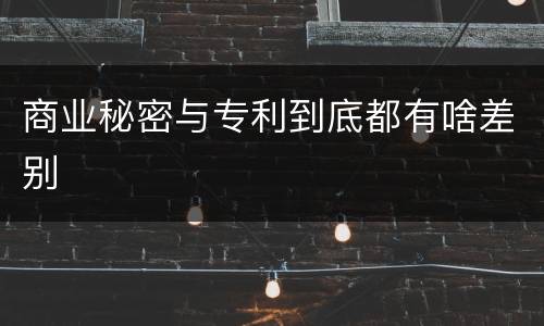 商业秘密与专利到底都有啥差别