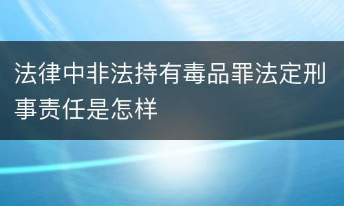法律中非法持有毒品罪法定刑事责任是怎样