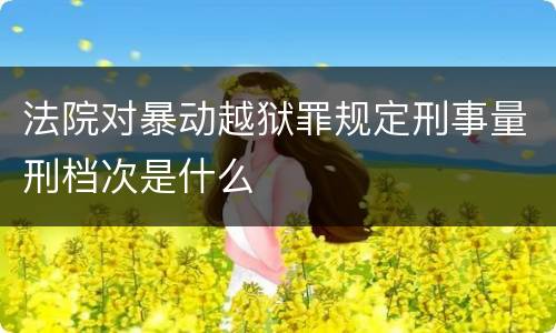 法院对暴动越狱罪规定刑事量刑档次是什么