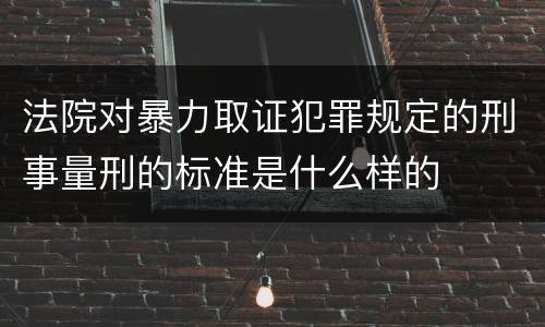 法院对暴力取证犯罪规定的刑事量刑的标准是什么样的