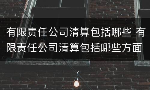 有限责任公司清算包括哪些 有限责任公司清算包括哪些方面