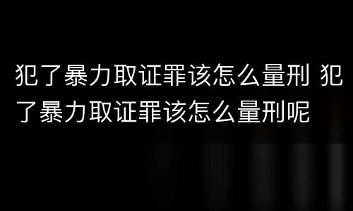 犯了暴力取证罪该怎么量刑 犯了暴力取证罪该怎么量刑呢