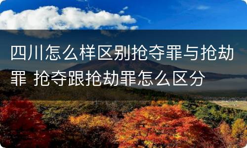 四川怎么样区别抢夺罪与抢劫罪 抢夺跟抢劫罪怎么区分