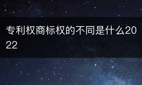 专利权商标权的不同是什么2022