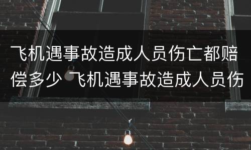 飞机遇事故造成人员伤亡都赔偿多少 飞机遇事故造成人员伤亡都赔偿多少钱