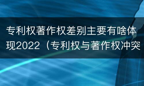 专利权著作权差别主要有啥体现2022（专利权与著作权冲突）