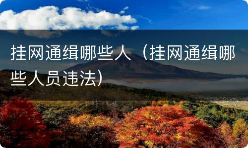 挂网通缉哪些人（挂网通缉哪些人员违法）