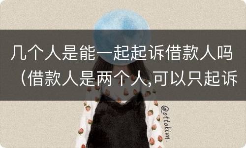 几个人是能一起起诉借款人吗（借款人是两个人,可以只起诉一个人吗）