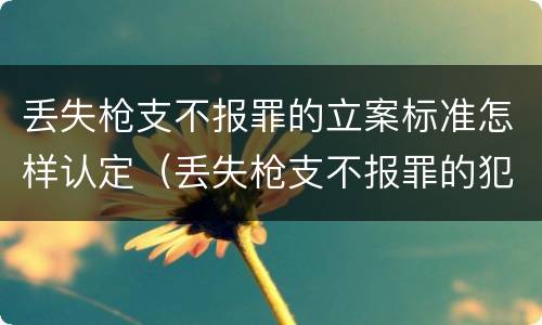 丢失枪支不报罪的立案标准怎样认定（丢失枪支不报罪的犯罪主体）