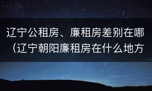 辽宁公租房、廉租房差别在哪（辽宁朝阳廉租房在什么地方）