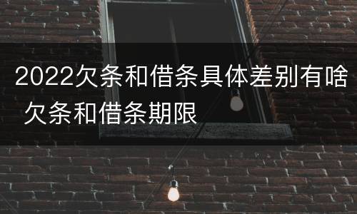 2022欠条和借条具体差别有啥 欠条和借条期限