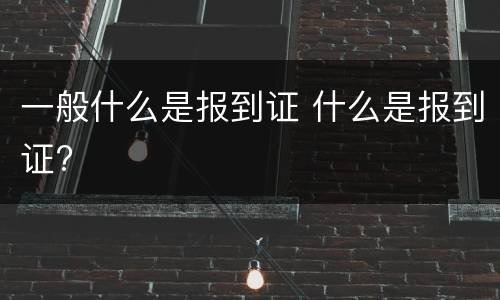 一般什么是报到证 什么是报到证?